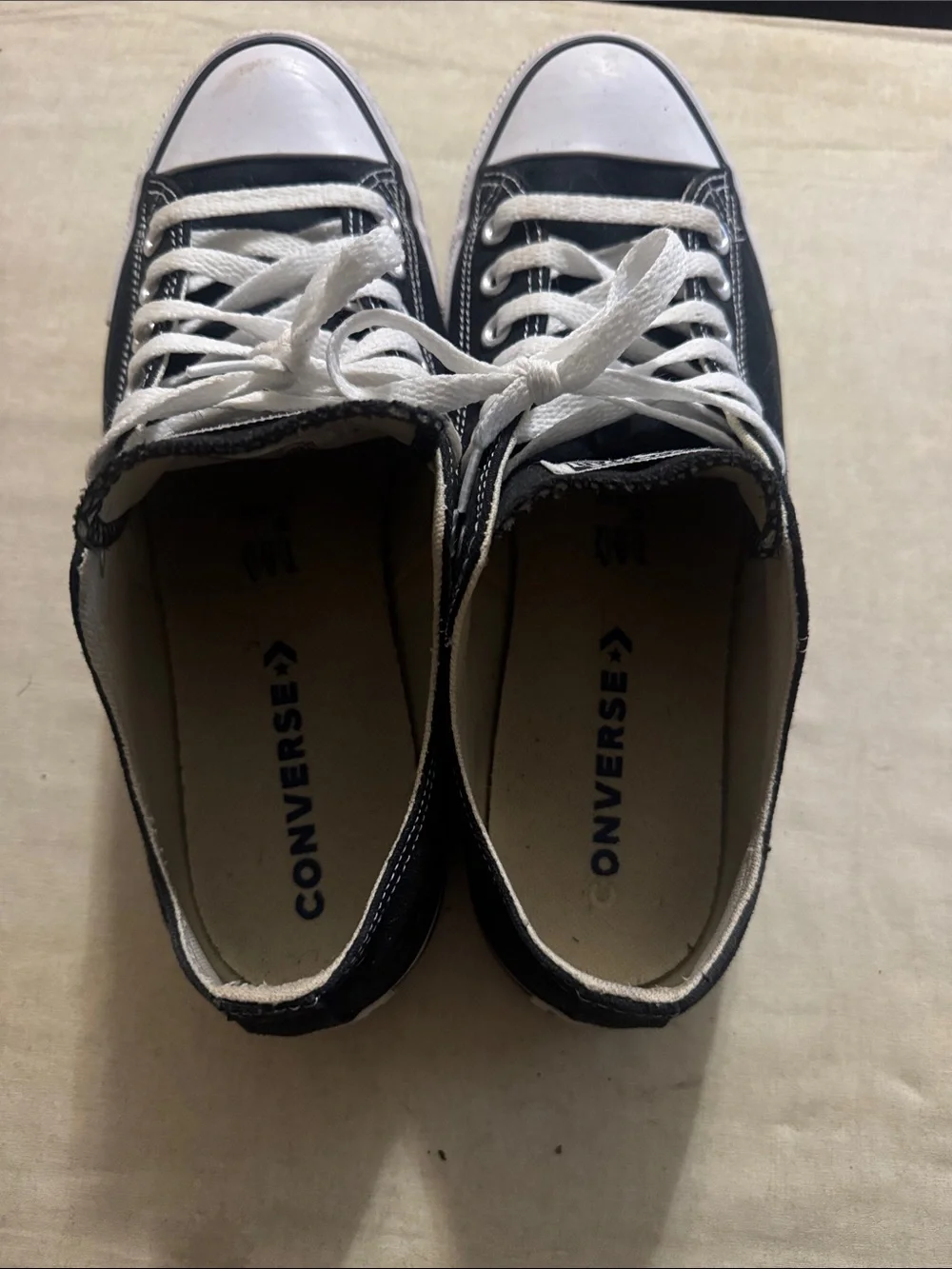 Converse Kids Black Canvas Low Top Sneakers with White Laces